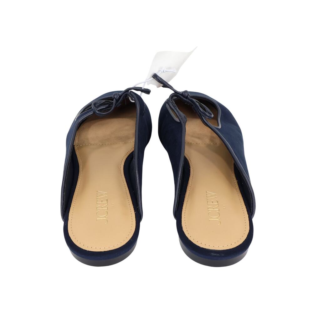 J.Crew Factory Sueded Bow Slip-On Mules Navy Blue Size 6.5 NWT - Picture 5 of 9